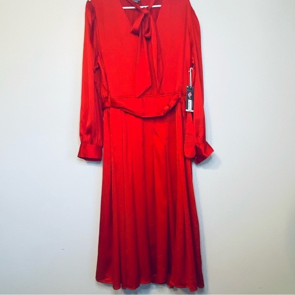 Worthington Scarlet Midi Dress with Tie-Neck | NWT - Picture 2 of 10